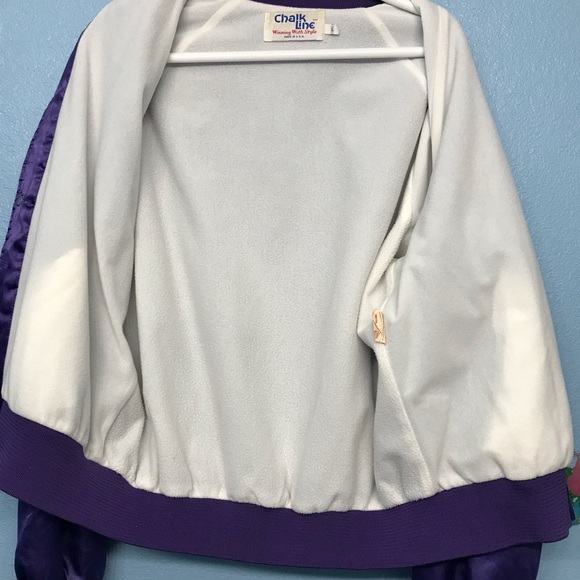Vintage Arizona Chalk Line Purple Satin Jacket 💜🔥 - Picture 4 of 8